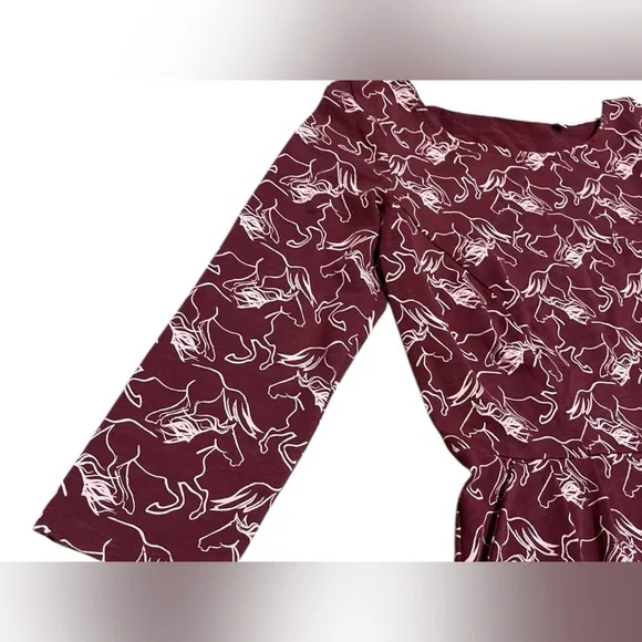 Boden Penny Dress Wild Horse Print Sheath Pencil Knee Length 3/4 Sleeve Red 6R - Picture 9 of 12